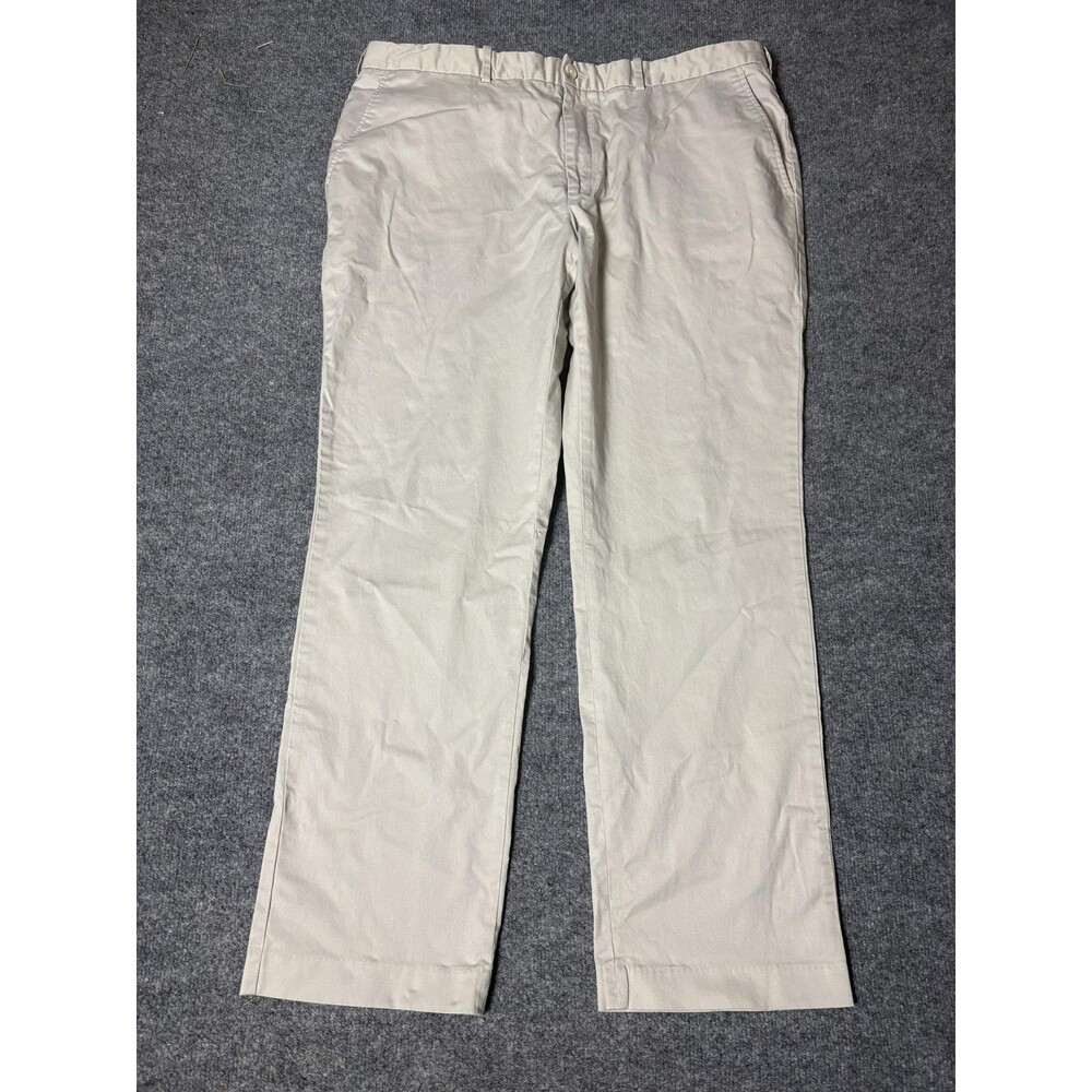 Perry Ellis Chino Pants Mens 40x32 Beige Classic Fit Stretch Flat Front Casual
